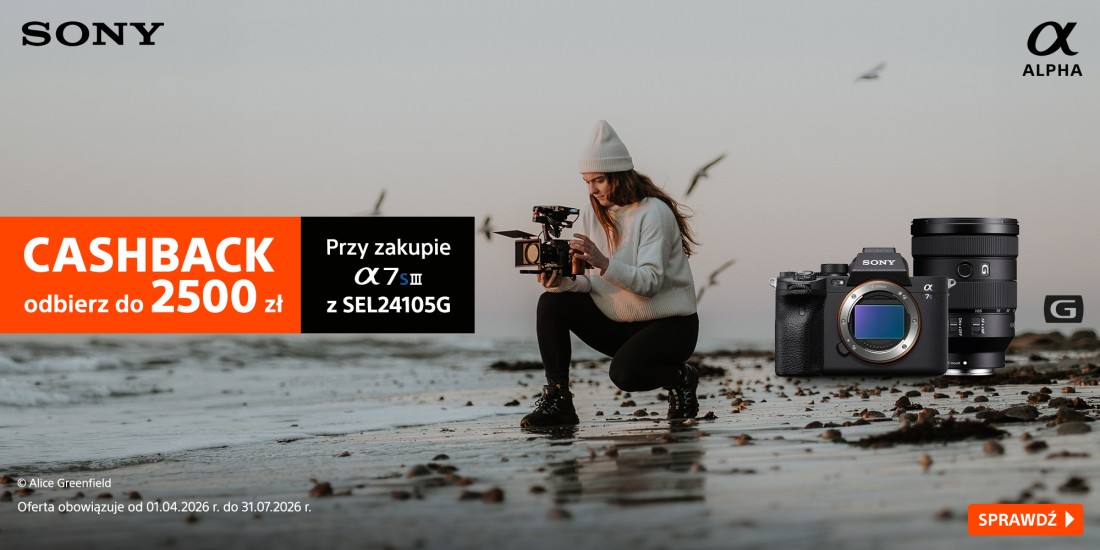Odbierz CASHBACK do 2500 zł kupując Sony A7SIII z obiektywem FE 24-105mm F4 G OSS