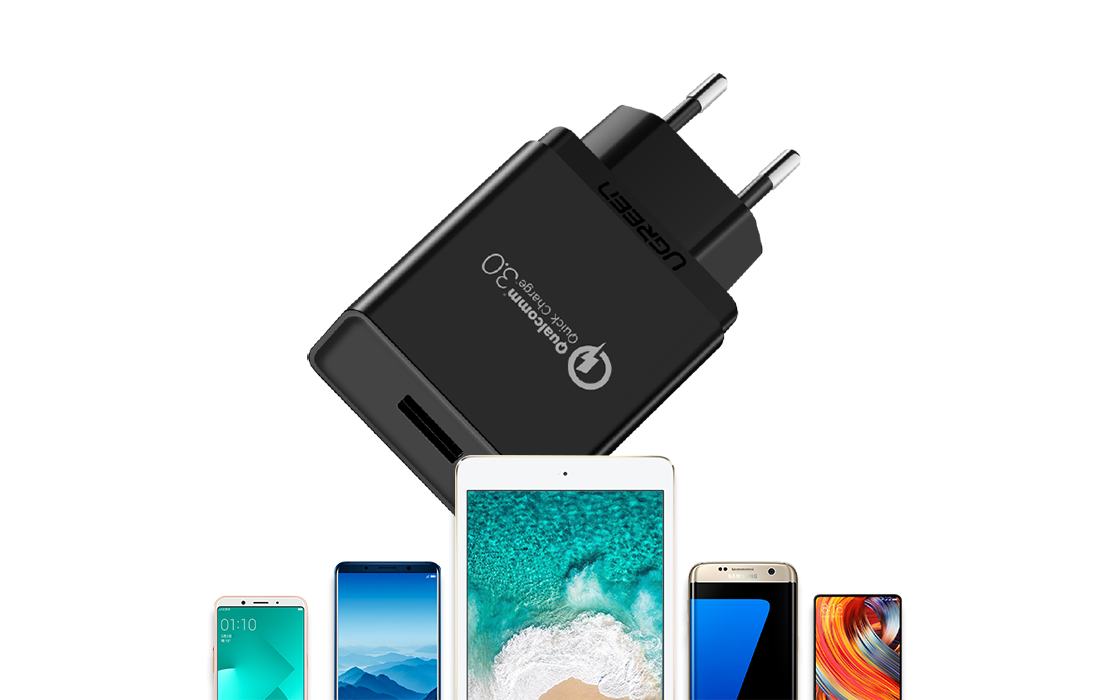 Ładowarka jest kompatybilna z takimi markami telefonów jak, Xiaomi, Sony, Samsung, HTC, LG czy Apple