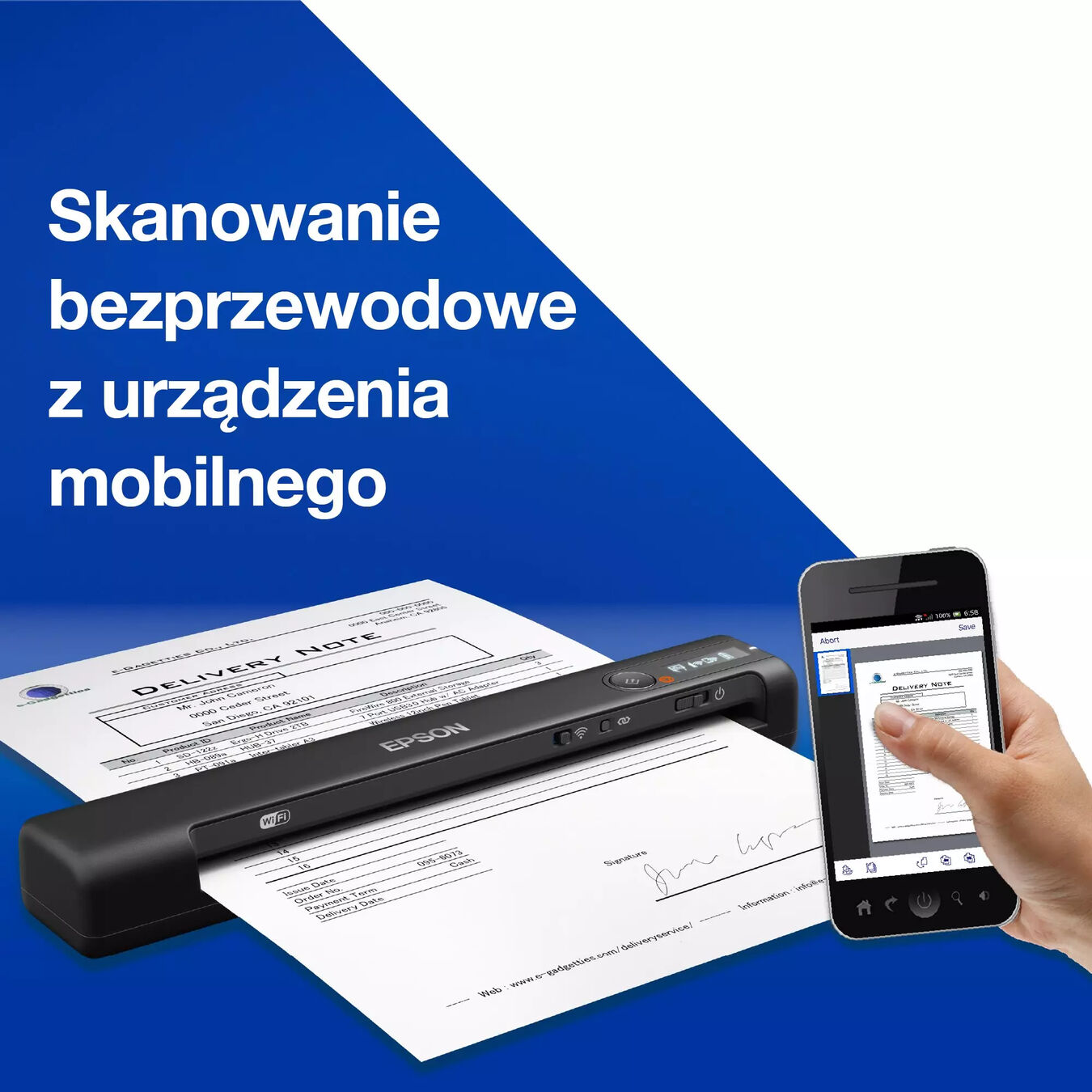Skaner mobilny Epson WorkForce ES-60W