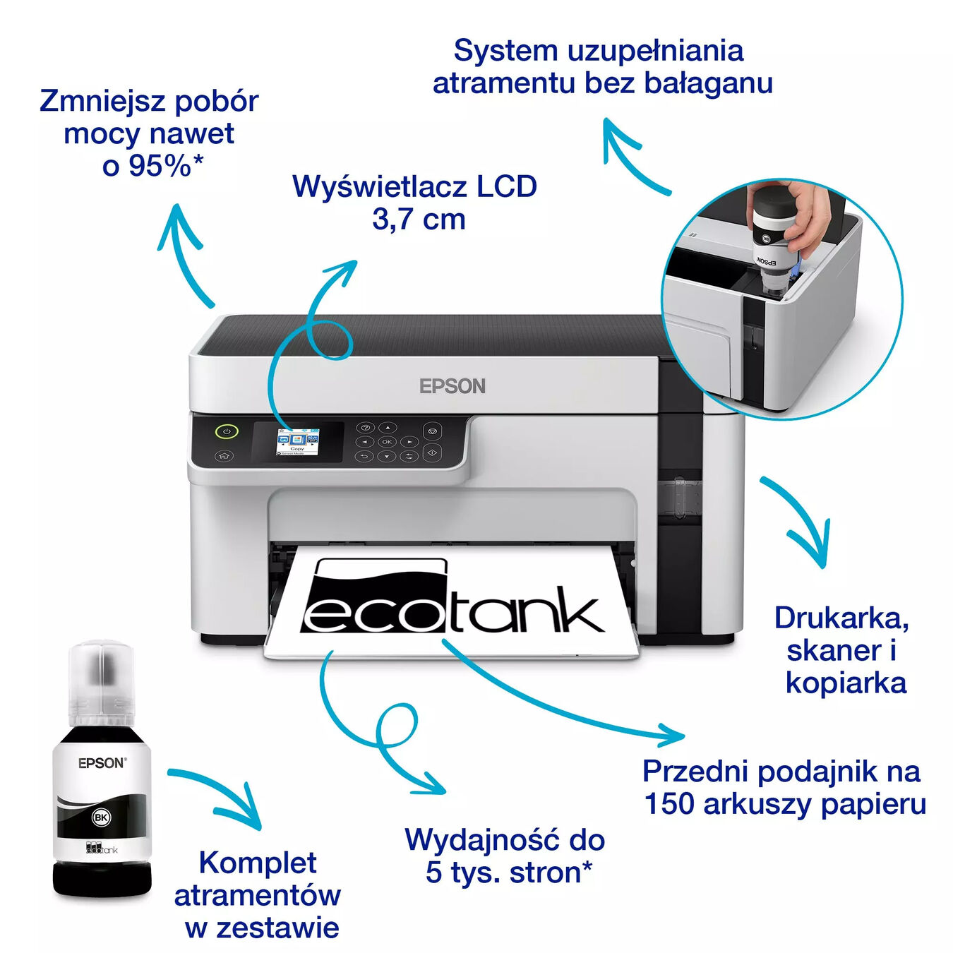 Drukarka Epson M2120 EcoTank MONO (3 lata gwarancji)*