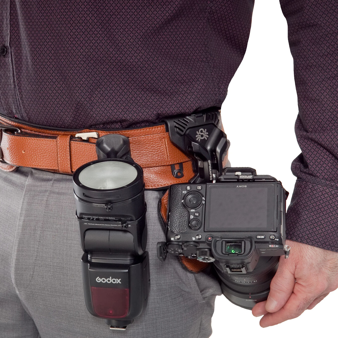 Pas biodrowy SPIDER CAMERA HOLSTER SpiderPro Dual Camera System v3 (BROWN)