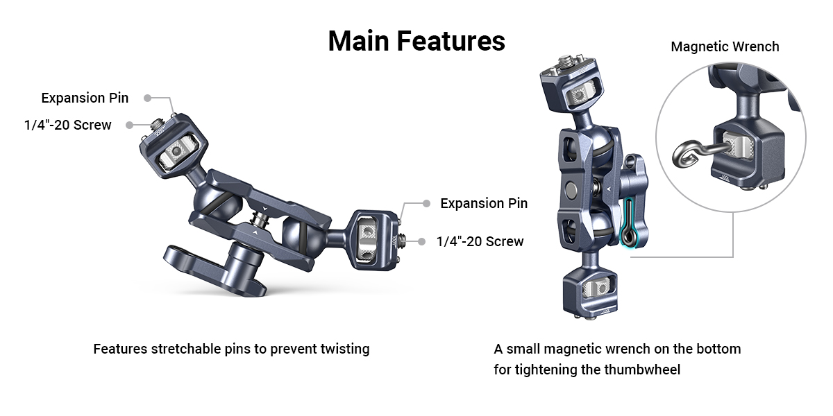 SmallRig 3873 Magic Arm Dual Ball Heads