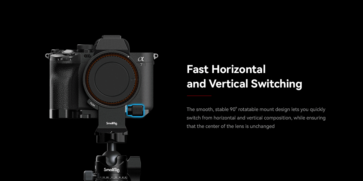 SmallRig 4148 Rotatable Horizontal-to-Vertical Mount Plate Kit do Sony A7 IV, A7 RIV/V, A7 SIII