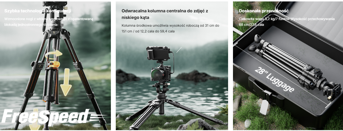 Statyw SmallRig 4420 Lightweight Video Tripod AD-50 Pro