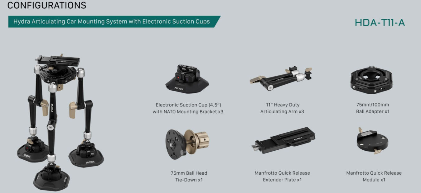 Przyssawka Tilta HDA-T11-A Hydra Articulating Car Mounting System with Electronic Suction Cups