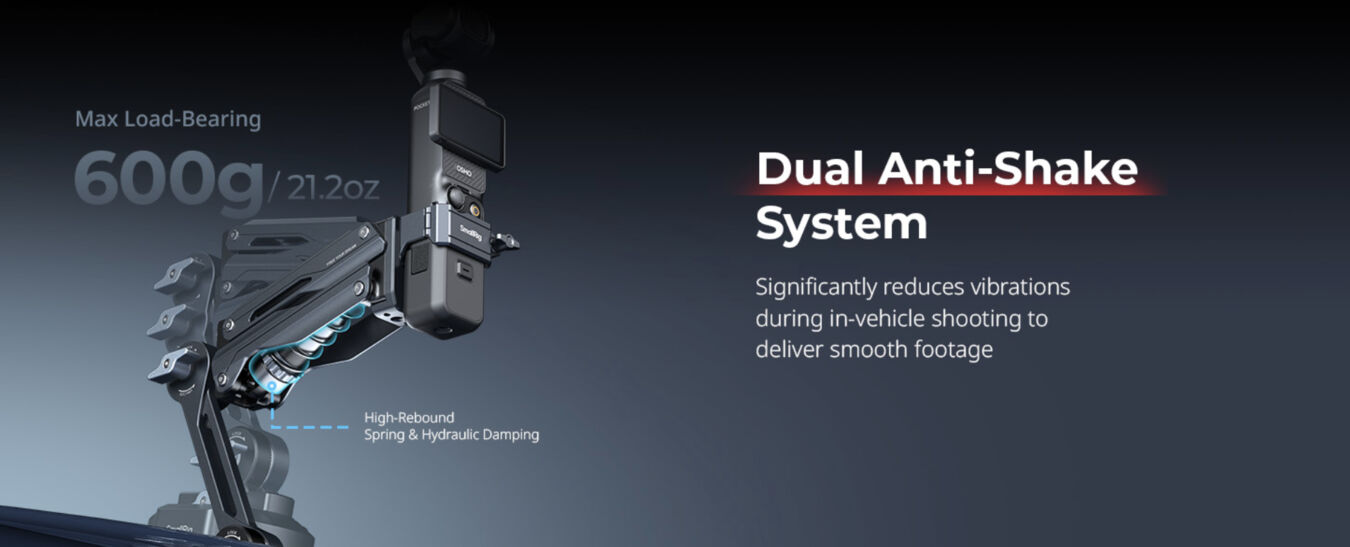 Mini ramię amortyzujące z elektryczną przyssawką SmallRig 5507 do DJI Osmo Pocket 4P / 4 / 3 i Xtra Muse, GoPro HERO13, Insta360 X4