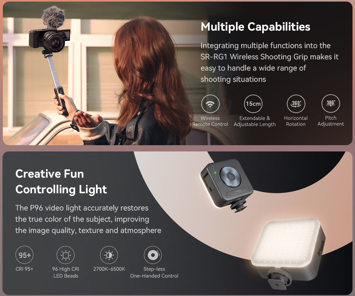 SmallRig 4258 Vlogging Tripod Kit do Sony ZV-E1 / ZV-E10 / ZV-1 / ZV-1F