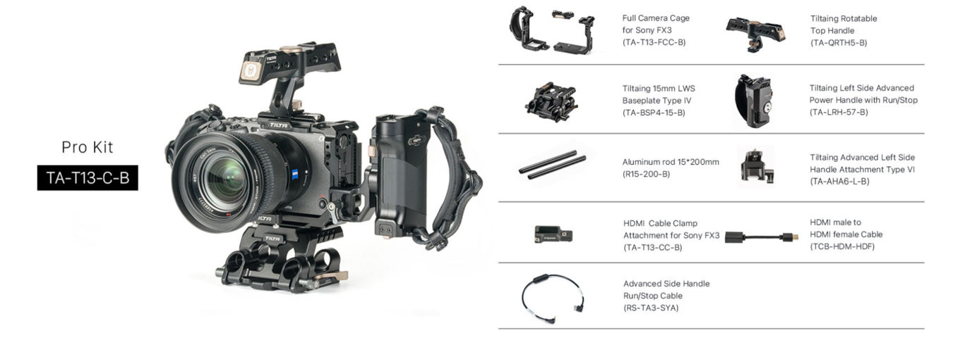 Klatka Tilta TA-T13-C-B Pro Kit do Sony FX3/FX30