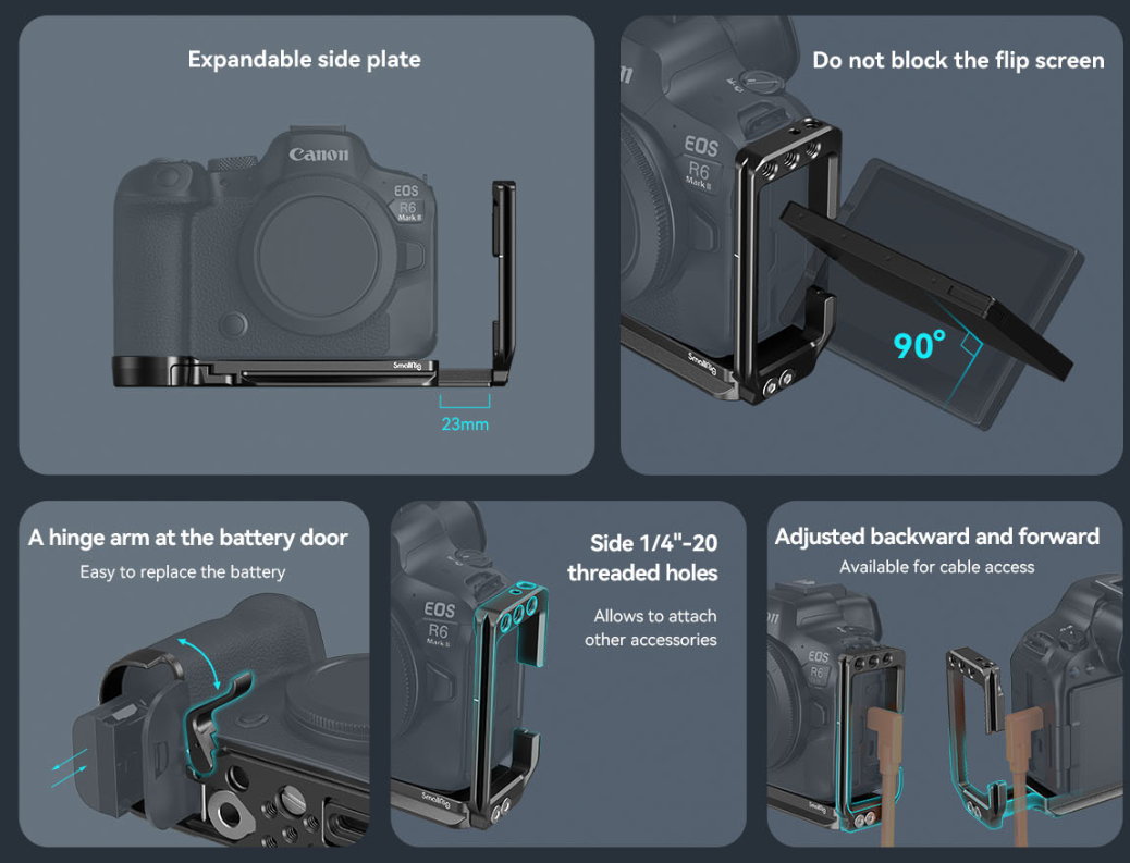 L-Shape SmallRig 4160B do Canon EOS R5/ R5C/ R6/ R6 MKII