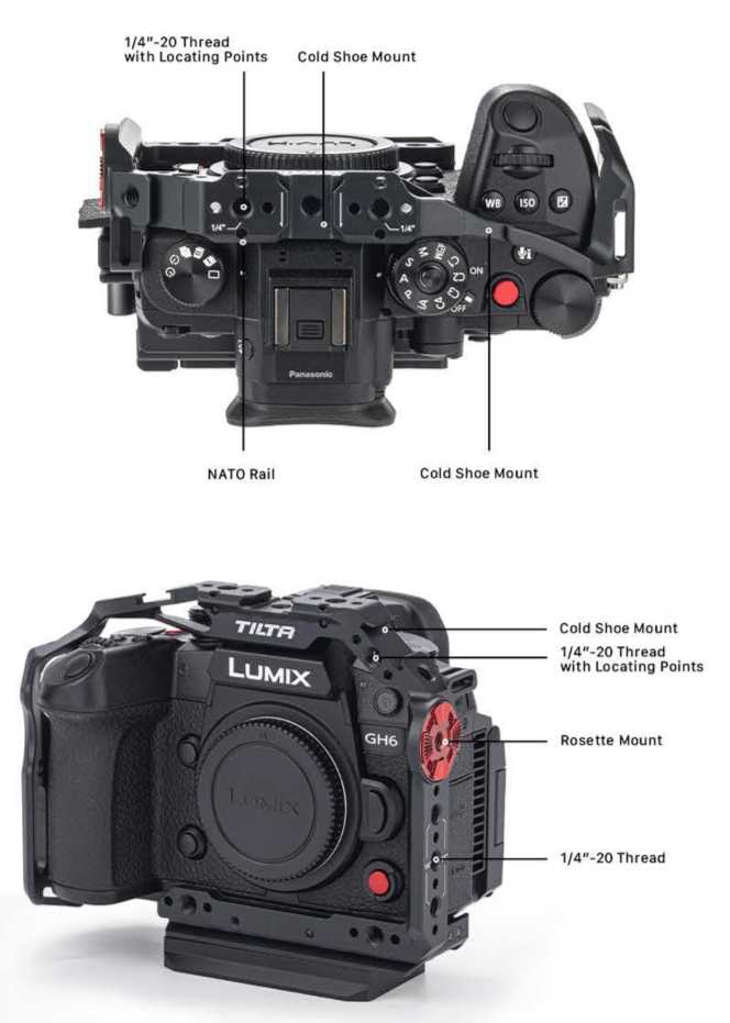 Gwinty montażowe klatki TA-T15-A-B do Panasonic GH6