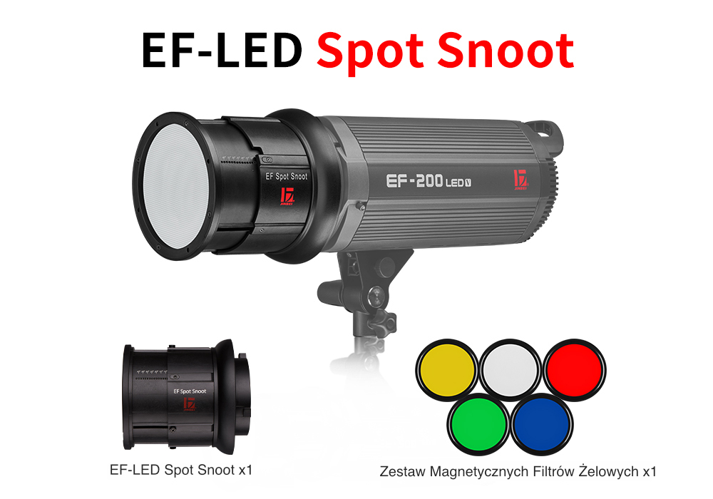 Jinbei strumienica EF-LED Spot Snoot z zestawem filtrów