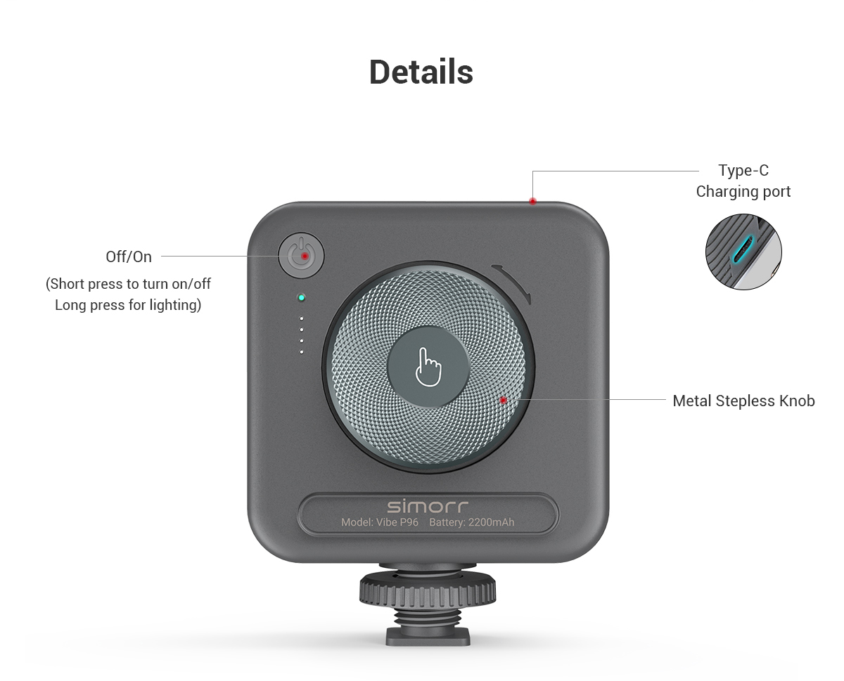 SmallRig 3286 lampka LED simorr P96 (Grey)