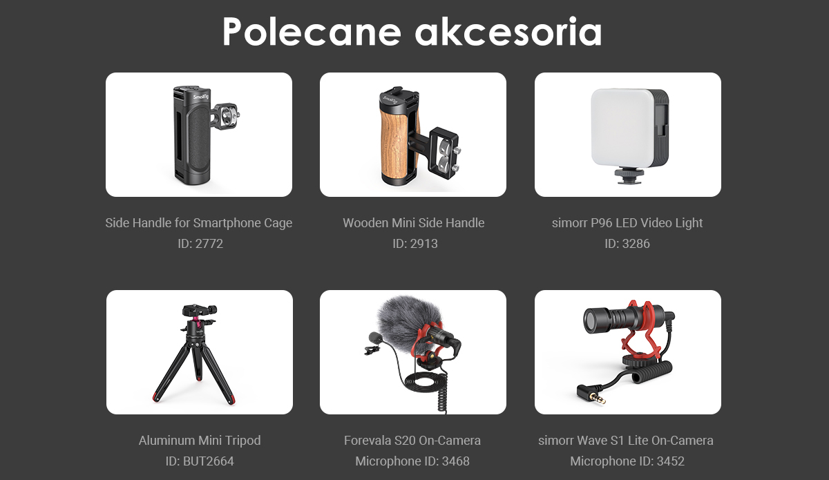 SmallRig 3611 Universal Lite Video Kit do iPhone - klatka do smartfona