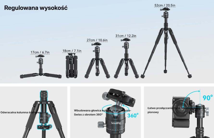 Statyw SmallRig 4289 Aluminium Mini Tripod VT-20