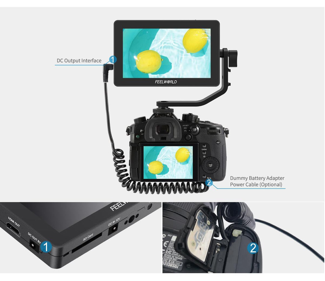 Monitor podglądowy Feelworld F6 PLUS V2 6" | 3DLUT 500 nit
