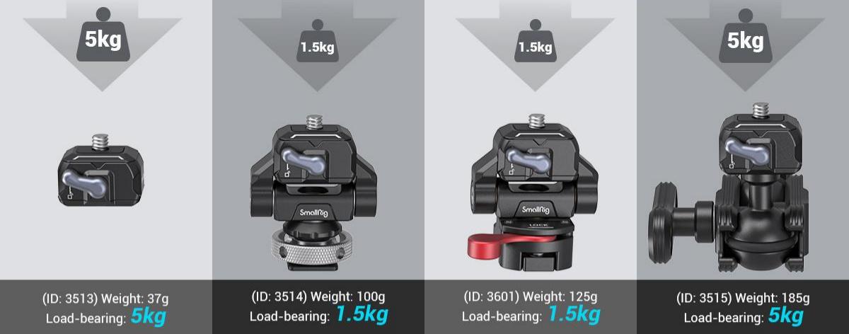 SmallRig 3514B Drop-in HawkLock mini QR Monitor Mount with Cold Shoe - mocowanie monitora