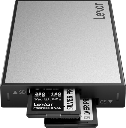Lexar Czytnik kart Professional Workflow USB 3.2 Gen2 Reader, UHS-II, support Dual slot SD (LPWF720N-4ANGL)