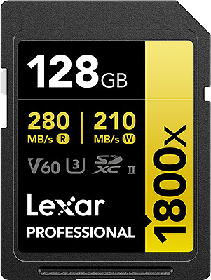 Karta pamięci Lexar SDXC 128GB 1800x (280MB/s) v60 Professional
