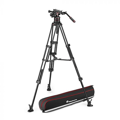 Statyw wideo Manfrotto Twin Alu + głowica Nitrotech 612 + torba /MVK612TWINMA środkowa rozpórka