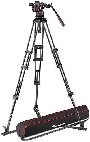 Statyw wideo Manfrotto Twin Carbon + głowica Nitrotech 612 + torba /MVK612TWINGC dolna rozpórka