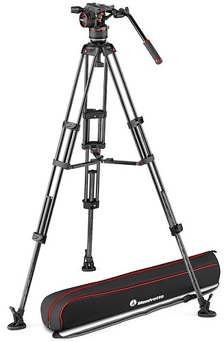 Statyw wideo Manfrotto Twin Carbon + głowica Nitrotech 608 + torba/MVK608TWINMC środkowa rozpórka