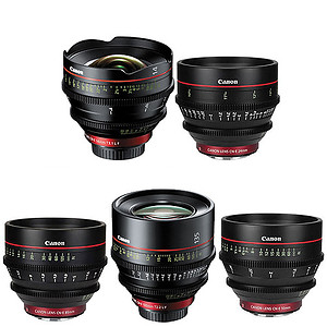 Zestaw obiektywów Canon Cine Prime EF CN-E 14/24/50/85/135mm